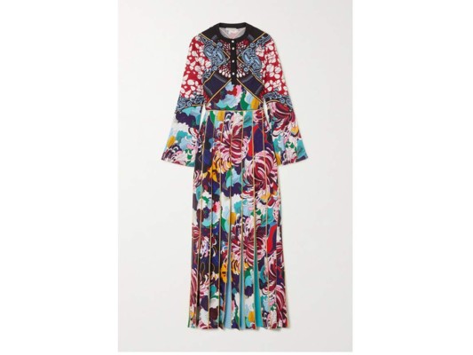 Vestido de gasa floral multicolor