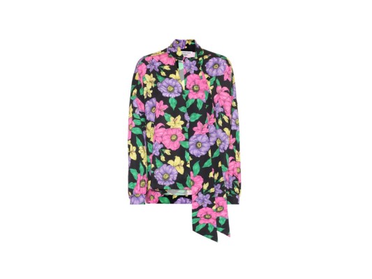 Blusa de satén floreada
