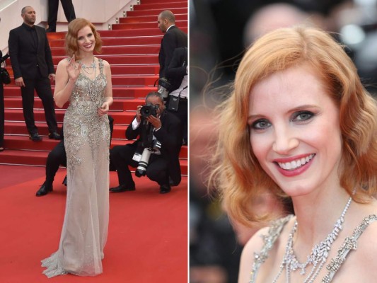 Jessica Chastain en Alexander McQueen y joyas Piaget