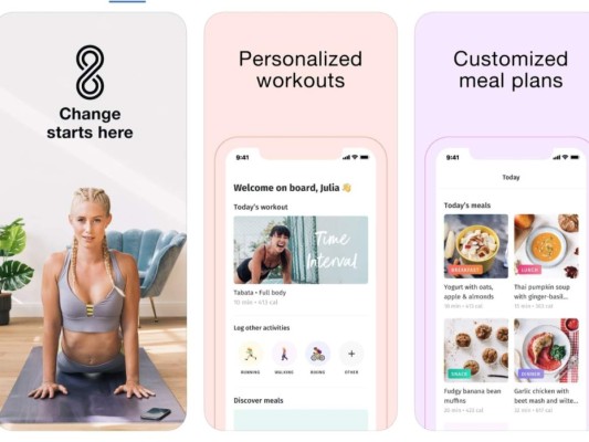 8fit<br/>Es muy completa, porque incluye desde ejercicios aptos para todo el mundo hasta recetas de comidas diseñadas para mejorar el bienestar de las personas. Los entrenamientos duran 15-20 minutos y puedes hacerlos en casa sin equipamiento específico.<br/>