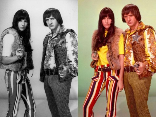 1968<br/>Cher portó un icónico chaleco de piel junto a su, en aquel momento, esposo, Sonny Bono.<br/>