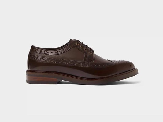 8.Zapato de piel picados marron by ZARA