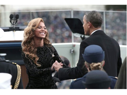 Junto a Beyoncé durante la inauguración presidencial en 2013