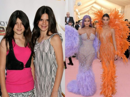 Kylie y Kendall Jenner.<br/>Las hermanas Jenner se dieron a conocer desde muy pequeñas por el reality Keeping Up with the Kardashians. Sin duda alguna, ellas han tenido un enorme cambio.