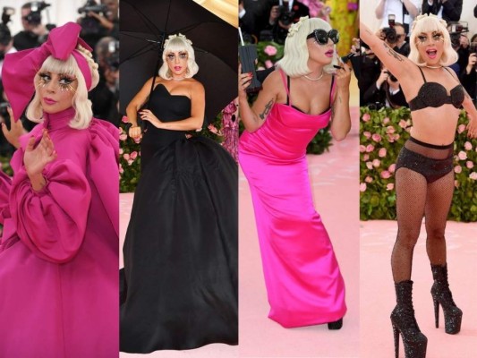 Lady Gaga nos dio cuatro atuendos en los Met Gala.