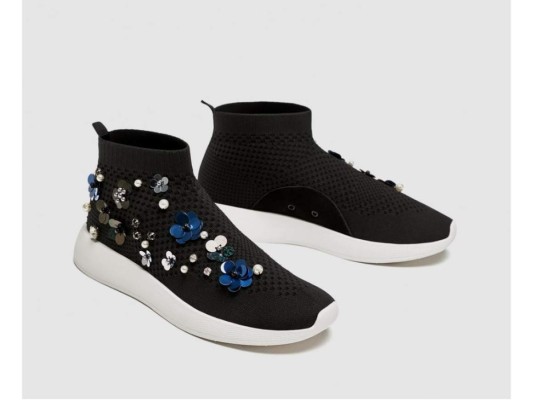 Floral high top sneakers