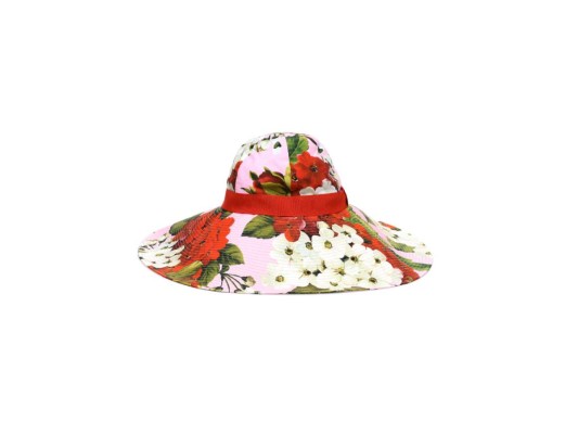Sombrero floral de ala ancha de algodón