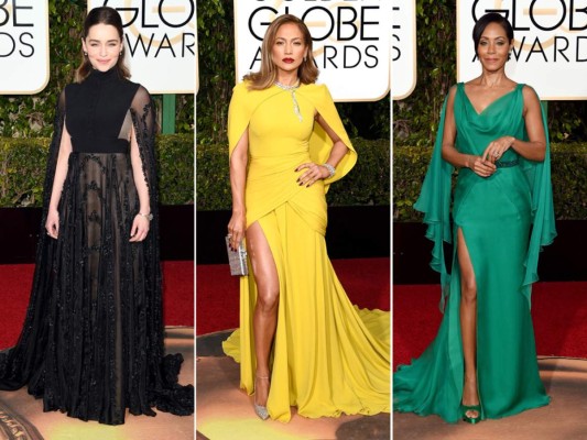 Emilia Clarke, Jennifer Lopez en Giambattista Valli y Jada Pinkett-Smith