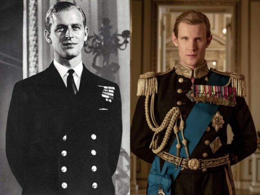 Matt Smith como el joven Príncipe Philip.