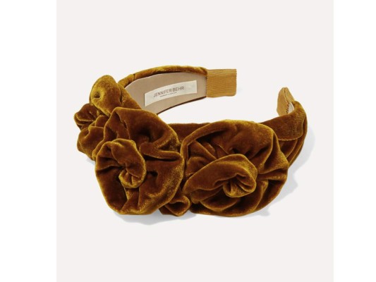 <br/>Diadema de terciopelo con roseta triple