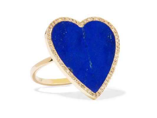 Anillo de corazón en azul profundo by Jennifer Meyer