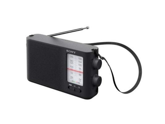 Radio, reloj y televisor de baterías.