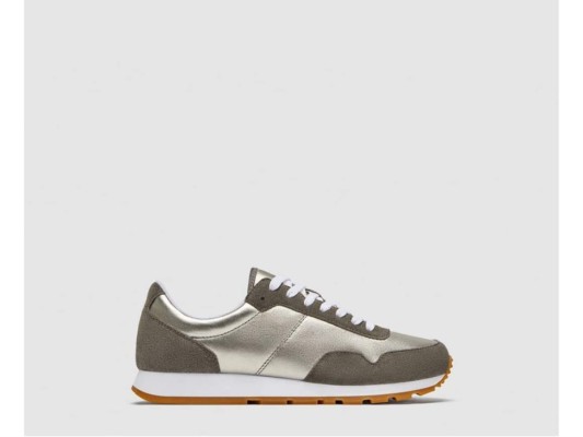 Combined leather sneakers