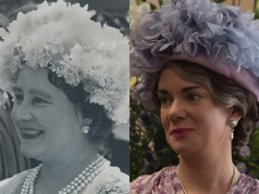Victoria Hamilton como la Reina Madre.