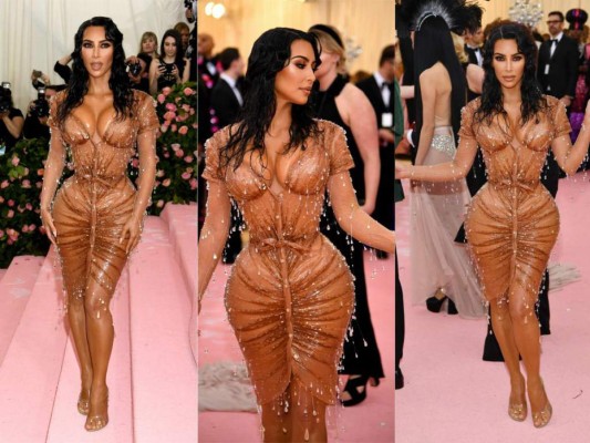 Kim Kardashion con un vestido de Thierry Mugler, MET Gala 2019.