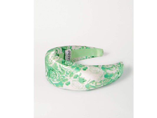 <br/>Diadema de raso con estampado floral