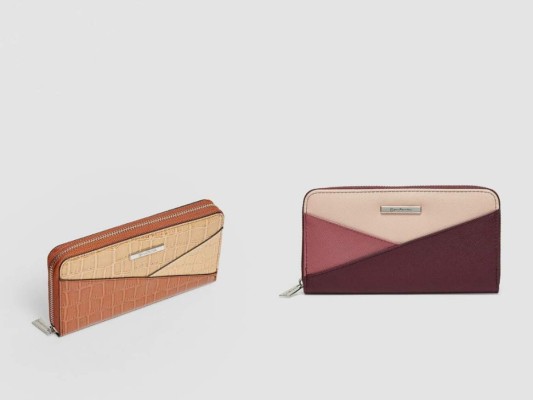 Un monedero, muchos colores. Estas billeteras cuestan L. 345 en Stradivarius.