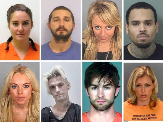 Celebrity Mug Shots: Han infringido la ley y sus fotos se han hecho públicas  