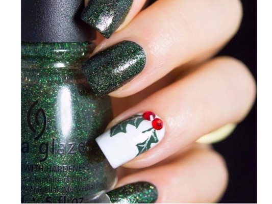 Uñas con estilo navideño