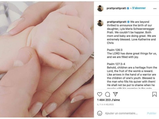 Katherine Schwarzenegger y Chris Pratt<br/>La pareja recibió a una niña muy sana el pasado 11 de agosto.<br/>