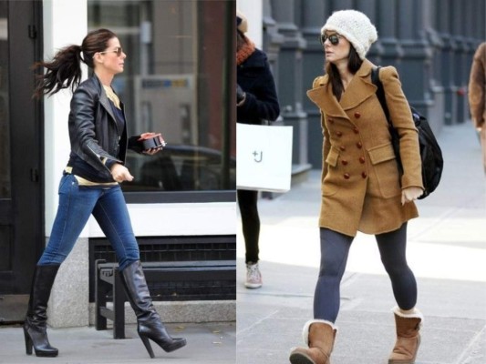 This boots are made for walking. Hay algo que no nos guste más que un look de rockstar con botas de plataforma, para Bullock la decisión es muy difícil y como no quiere decepcionar a los críticos de estilo también apuesta, comfy winter books