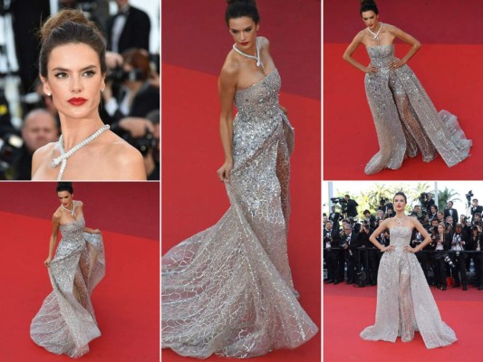 Alessandra Ambrosio en un espectacular mono con sobre falda de Zuhair Murad.