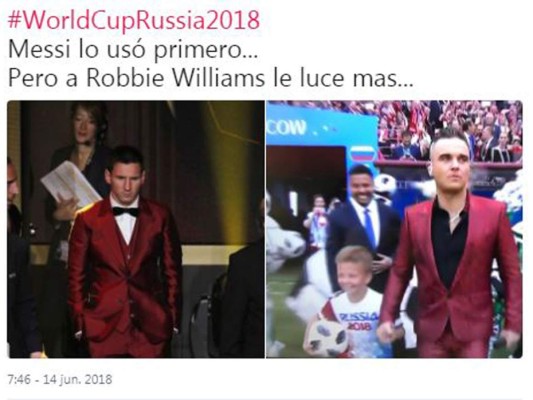 Robbie Williams recibió una avalancha de memes, sobre todo por como andaba vestido, lo acusan de haberle robado el look a otras celebridades y hasta de copiarle el show a Bob Esponja.