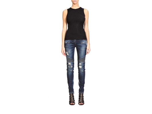 Biker jeansTrash biker jean en stretch denim by Balmain