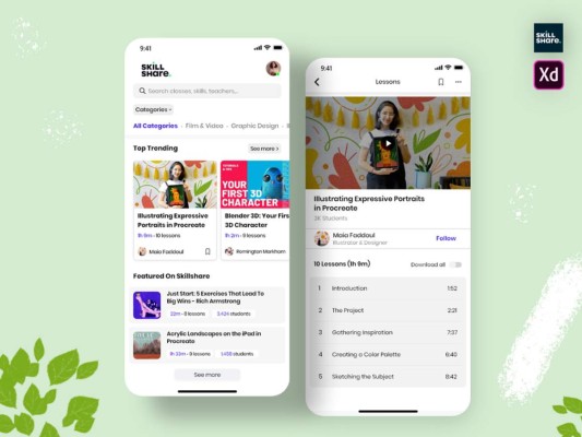 SkillShare: Es una aplicación perfecta para creadores de contenido, pues ofrece información sobre fotografía y cine, animación, diseño, ilustración, estilo de vida, escritura, desarrollo web y negocios.<br/>