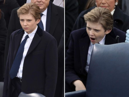 La triste mirada de Barron Trump