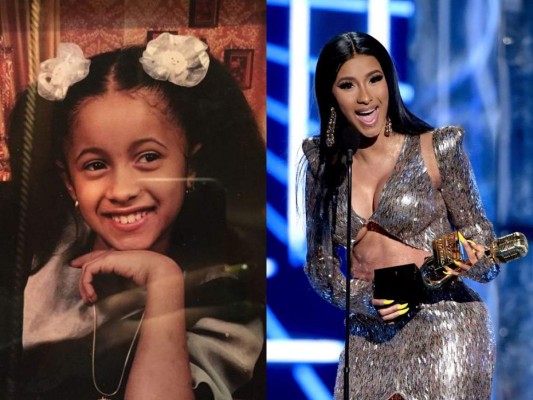 Cardi B<br/>La rapera resultó víctima de memes en el internet luego de subir una foto de pequeña. En esta fotografía, sin embargo, nos muestra su lado dulce e inocente.