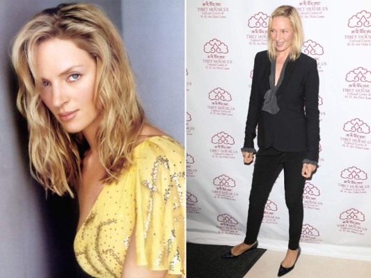 Uma Thurman. La actriz ingresa en el club de Renée Zellweger, el de mujeres que se someten a cirugías estéticas contundentes y según algunos pasó por el quirófano para borrar de su rostro los signos del paso del tiempo. A sus 44 años, Thurman se ha sometido a una cirugía estética rotunda. Su rostro anguloso ha dado paso a otro más redondo y sus ojos aparecen ahora mucho más achinados al haberse estirado.