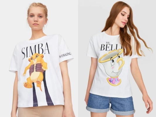 Stradivarius tiene una línea de Disney y caricuturas. Camisas: L. 445.