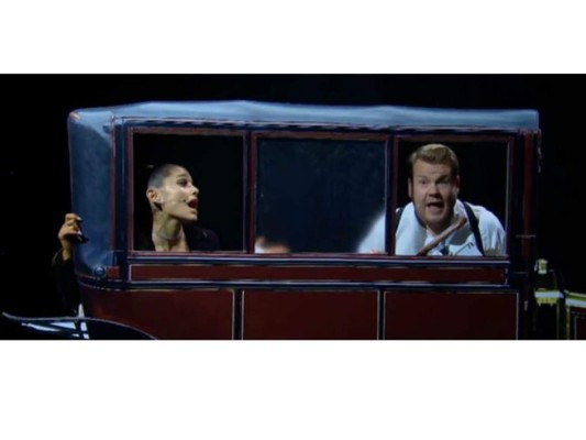 Ariana Grande y James Corden protagonizan el musical del Titanic
