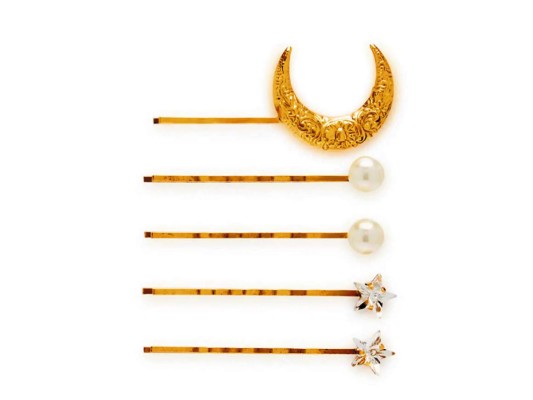 Hair pins metalizados con motivos estelaresby Jennifer Behr