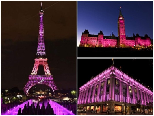 Monumentos y edificios emblemáticos de todo el mundo se iluminaron de color rosa, para conmemorar el Día mundial contra el cáncer de mama.Se trata de un acto simbólico que tiene como principal objetivo concientizar a las personas de la importancia de la prevenció del cáncer.