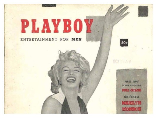 Su debút con la revista Playboy lo hizo en diciembre de 1953, Hefner había adquirido una imágenes de Marilyn Monroe desnuda, quién sería su primer portada volviéndo así a la publicación en una edición de colección