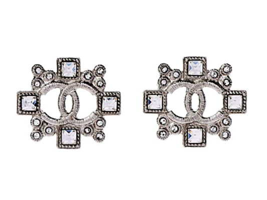 Pendientes de platay cristales by Chanel