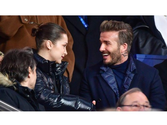 David Beckham y Bella Hadid juntos en un partido de fútbol