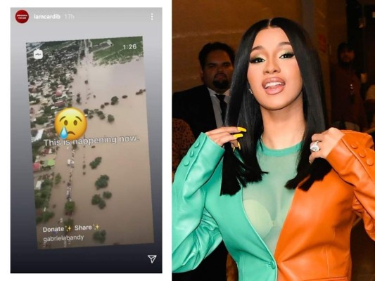 Cardi B: la cantante no se quedó atrás, también se pronunció y compartió de igual manera el video con los desastres, en sus redes sociales.<br/>