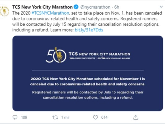 Cancelan el famoso maratón de la ciudad de New York  