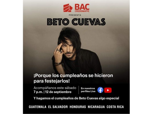 ¡El cumpleaños de Beto Cuevas en Conciertos BAC Credomatic en Línea!  