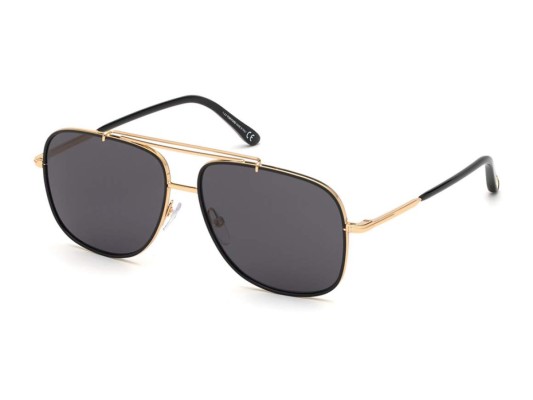 Gafas de sol de aviador TOM FORD 'Benton' en oro amarillo brillante.