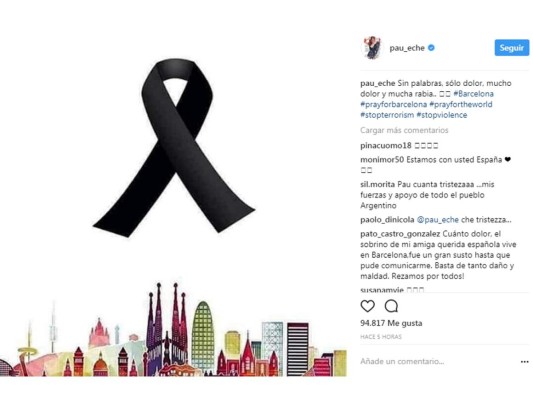 La protagonista de Velvet Paula Echevarría, tampoco fue indiferente y expresó su dolor