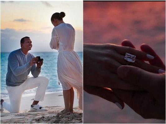 JLo dio el sí a su amado en un hermosos atardecer el 10 de marzo del 2019. La increíble propuesta tuvo como escenario una playa en las Bahamas, ahí el exbeisbolista se puso de rodillas para entregarle el espectacular anillo a la cantante.