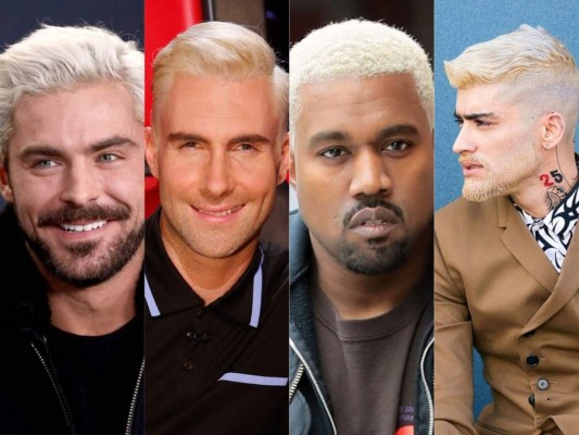 Los hombres que se han teñido el cabello en rubio platinado