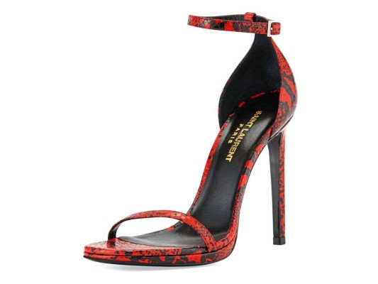 De piel de cordero en relieve-serpiente Saint Laurent.