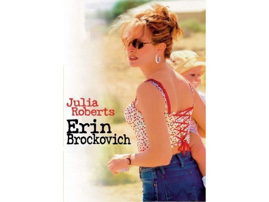 Erin Brockovich. Una película estadounidense dirigida por Steven Soderbergh y protagonizada por Julia Roberts. Es una dramatización basada en la historia verídica de Erin Brockovich-Ellis, una activista ambiental que logró una importante victoria judicial contra la Pacific Gas and Electric Company (PG&E)