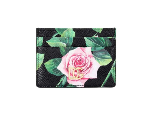 Tarjetero de cuero DG floral