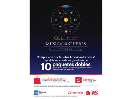 BAC Credomatic y American Express te llevan al concierto de Coldplay